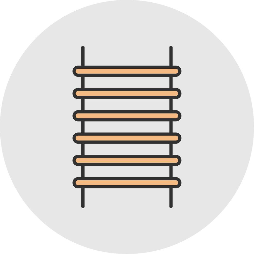 stap ladder lijn gevulde licht cirkel icoon vector