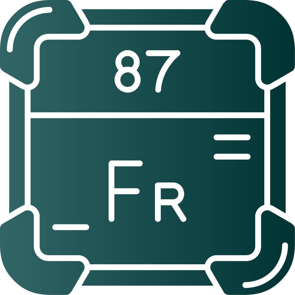 francium glyph helling groen icoon vector