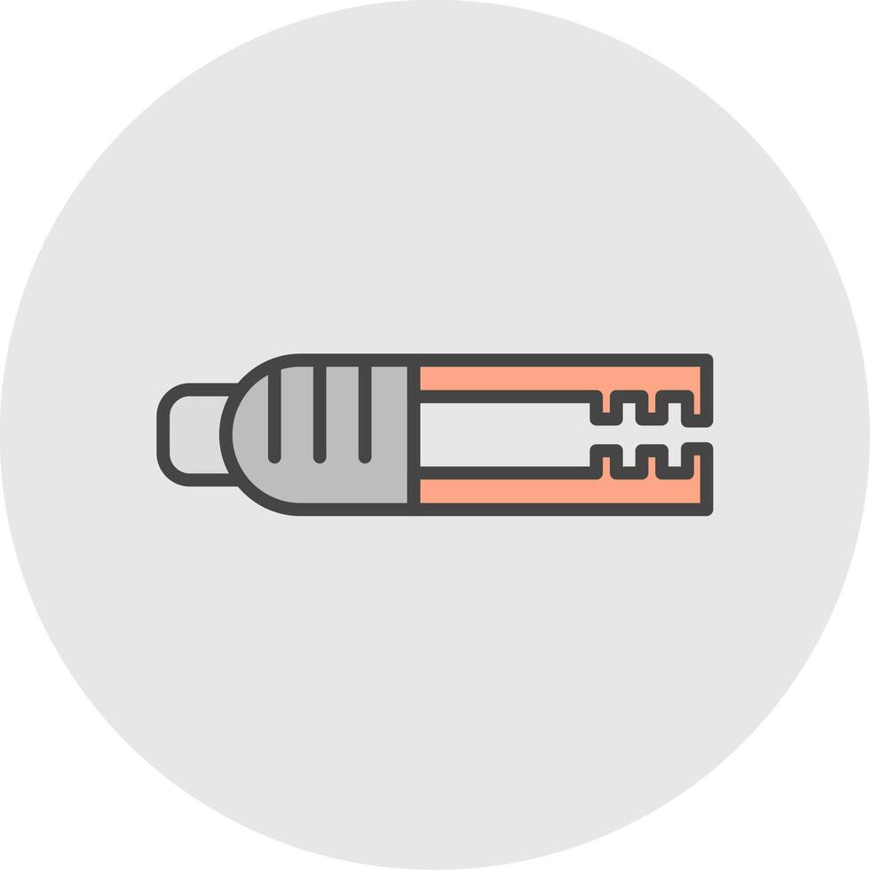 tang lijn gevulde licht cirkel icoon vector