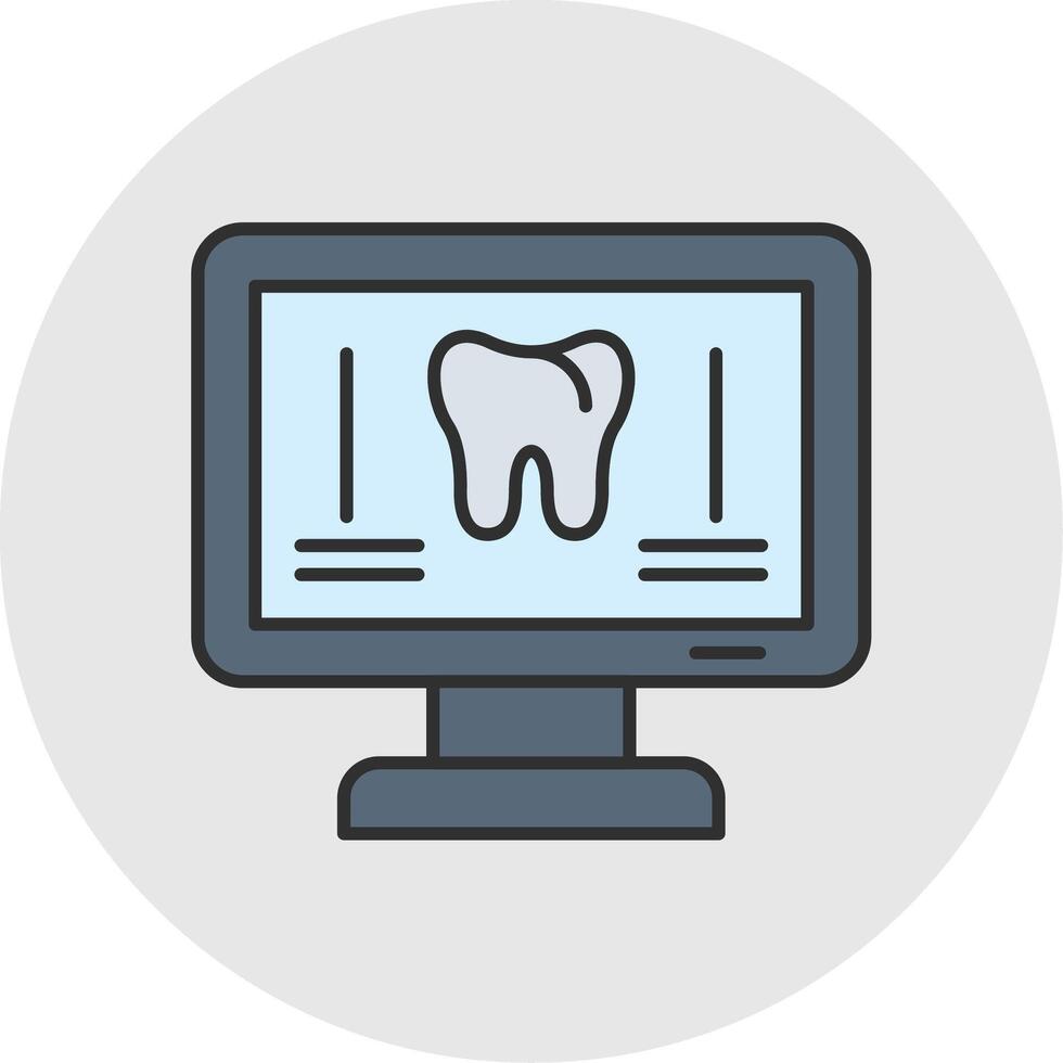 orthopantomogram lijn gevulde licht cirkel icoon vector