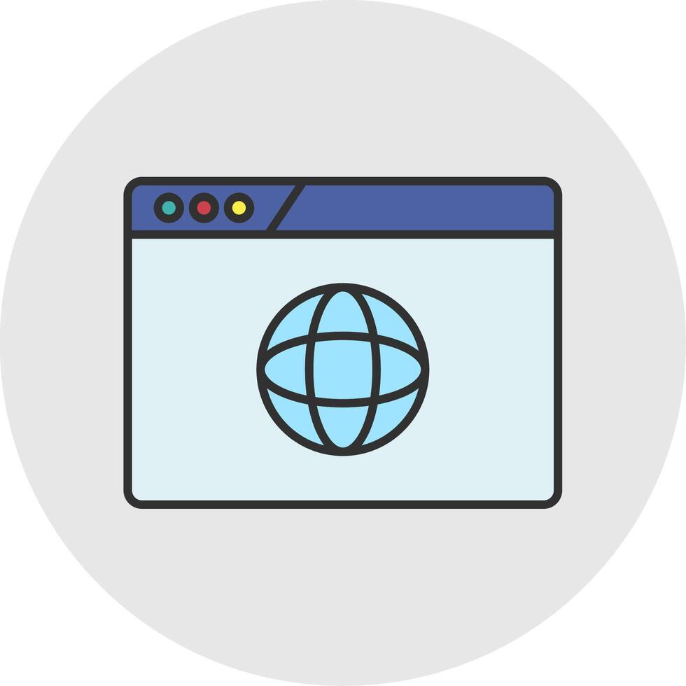 website ontwerp lijn gevulde licht cirkel icoon vector