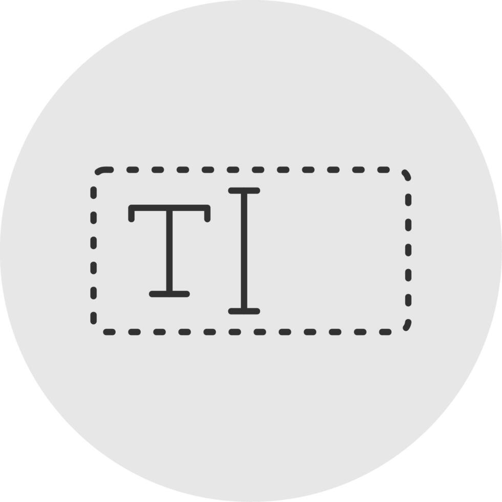 tekst doos lijn gevulde licht cirkel icoon vector