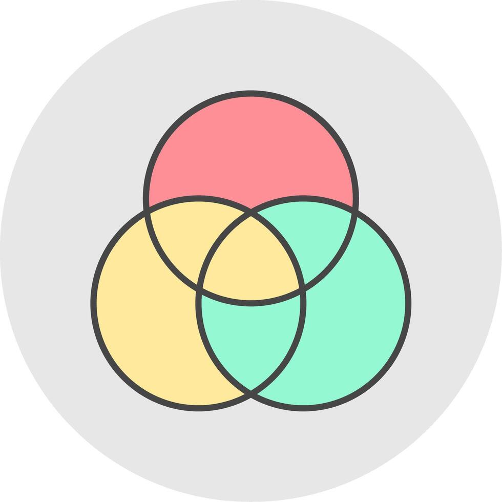 kleur palet lijn gevulde licht cirkel icoon vector