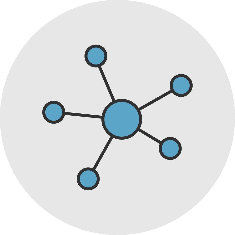 verbinding lijn gevulde licht cirkel icoon vector