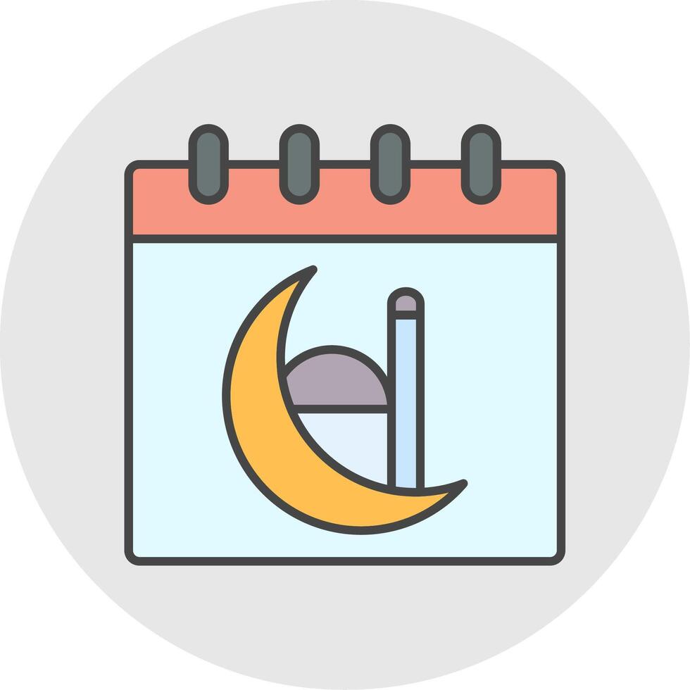 kalender lijn gevulde licht cirkel icoon vector