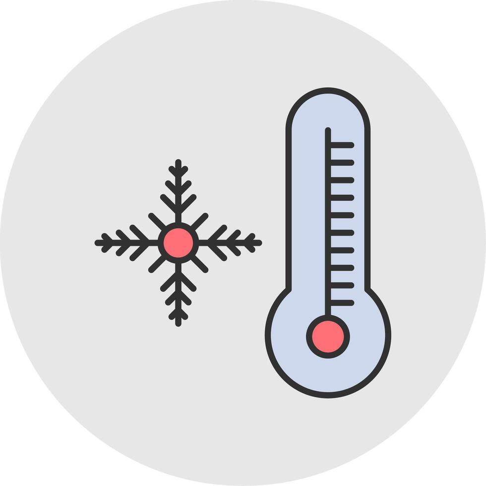 sneeuwvlok lijn gevulde licht cirkel icoon vector