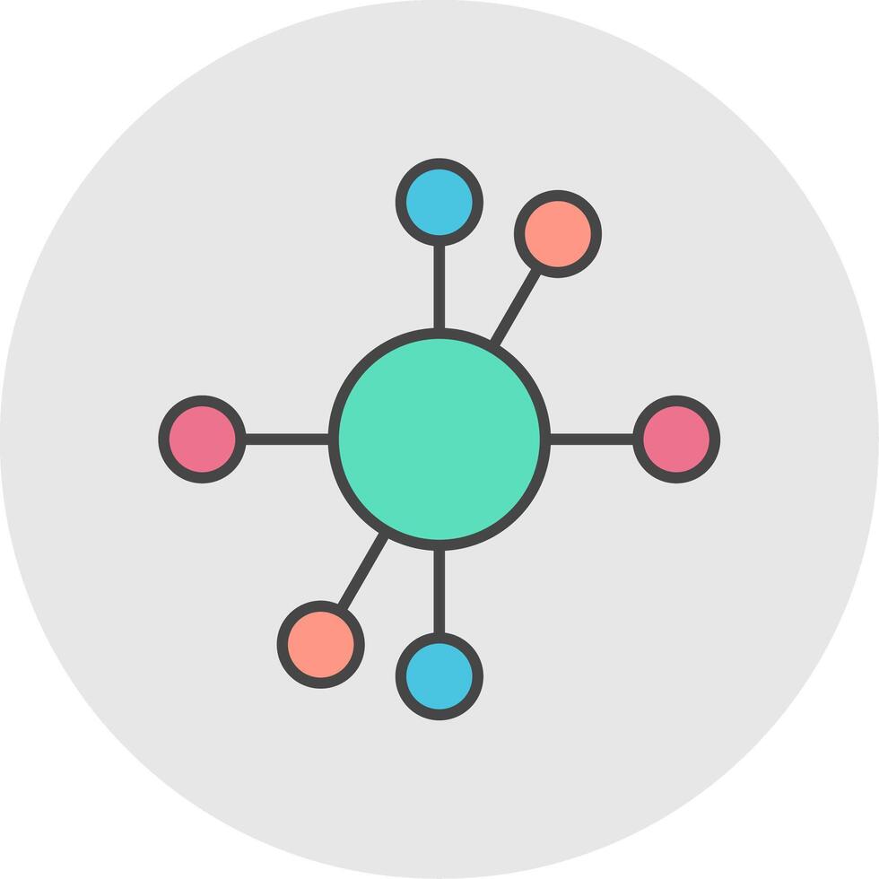 diagram lijn gevulde licht cirkel icoon vector