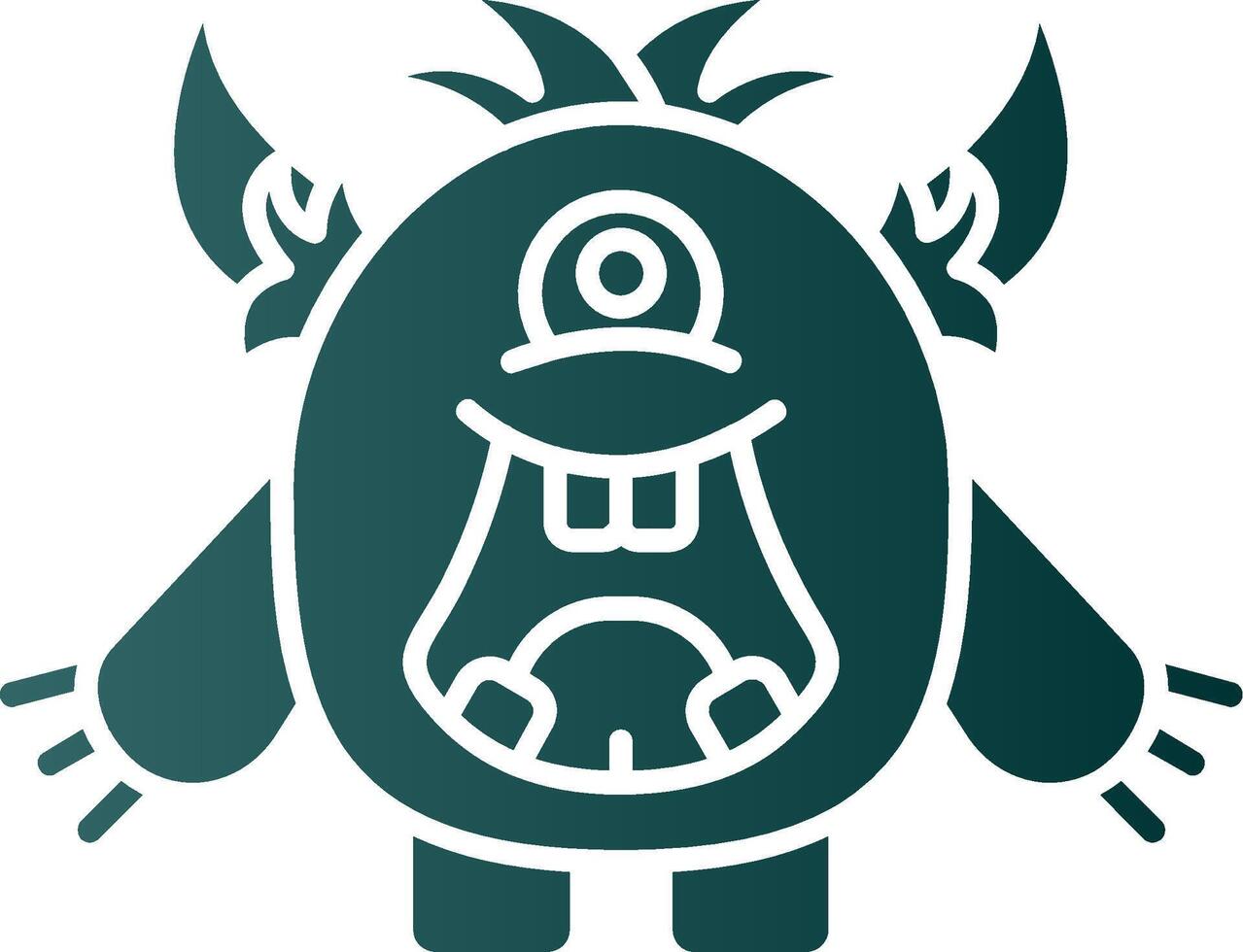 monster glyph helling groen icoon vector