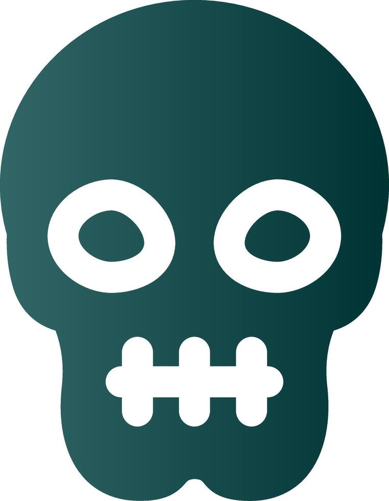 schedel glyph helling groen icoon vector