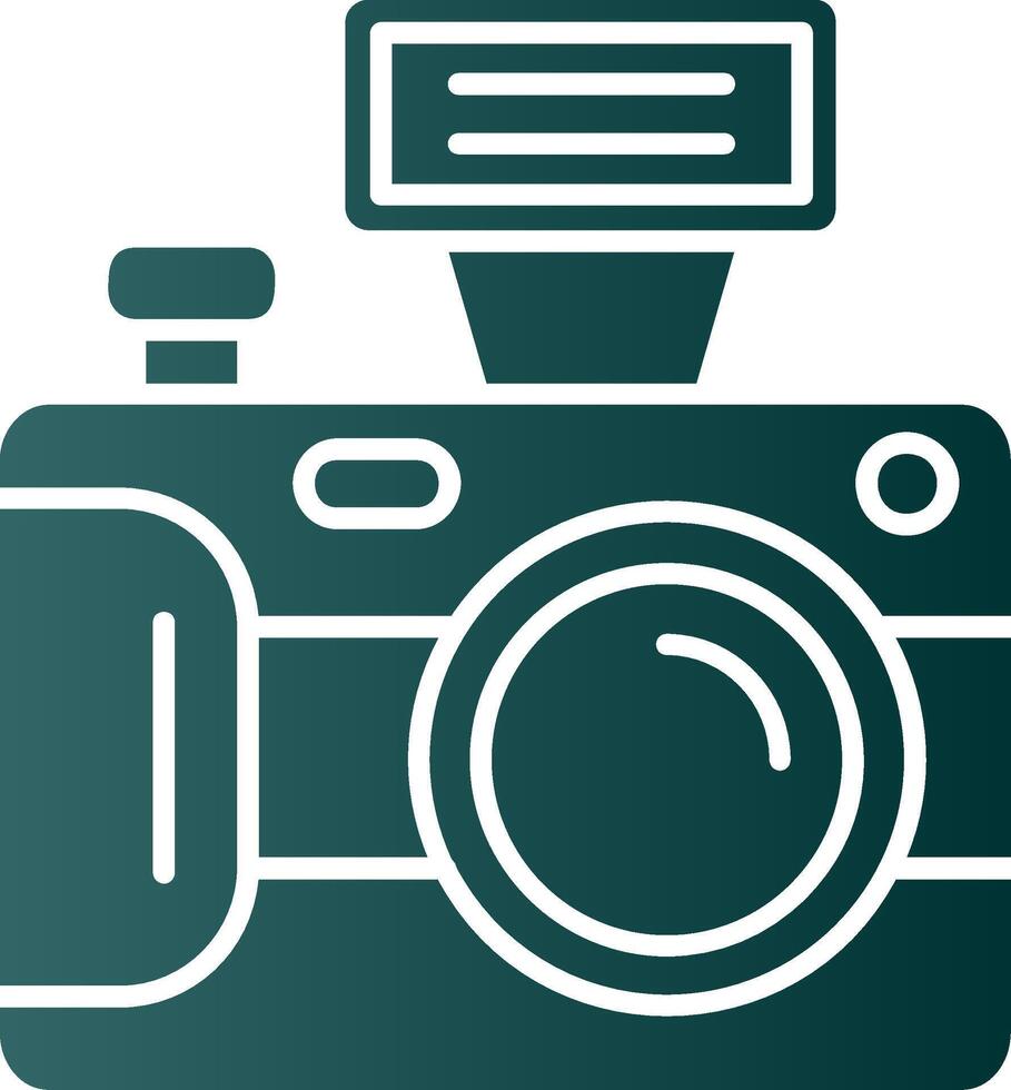 camera glyph helling groen icoon vector