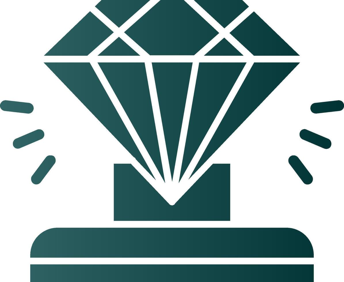 diamant glyph helling groen icoon vector