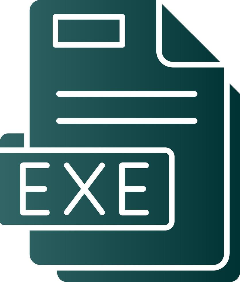 exe glyph helling groen icoon vector