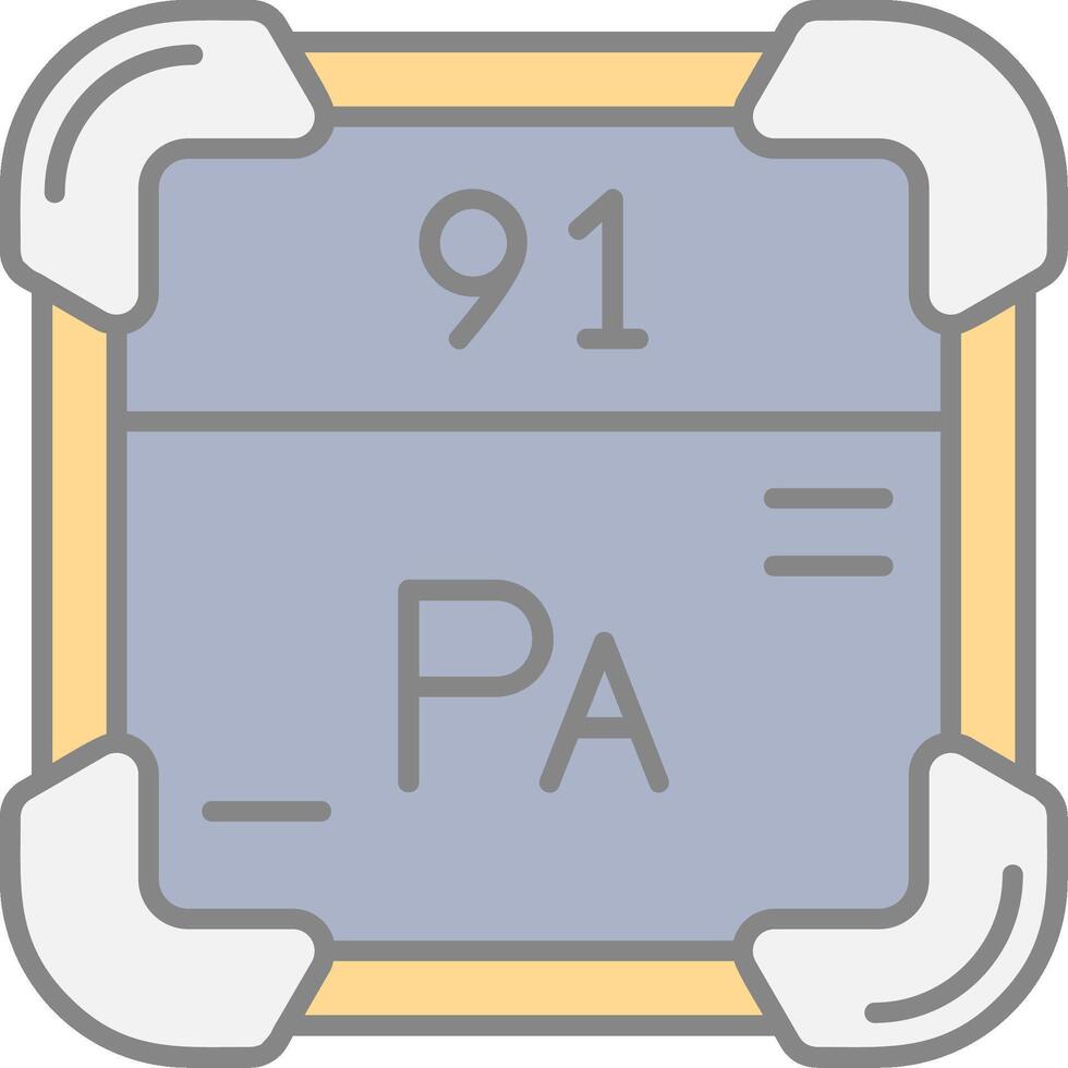 protactinium lijn gevulde licht icoon vector