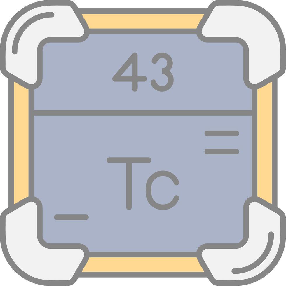 technetium lijn gevulde licht icoon vector