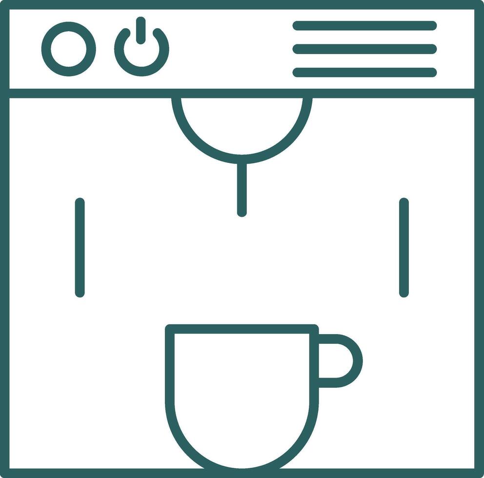 koffie maker lijn helling icoon vector