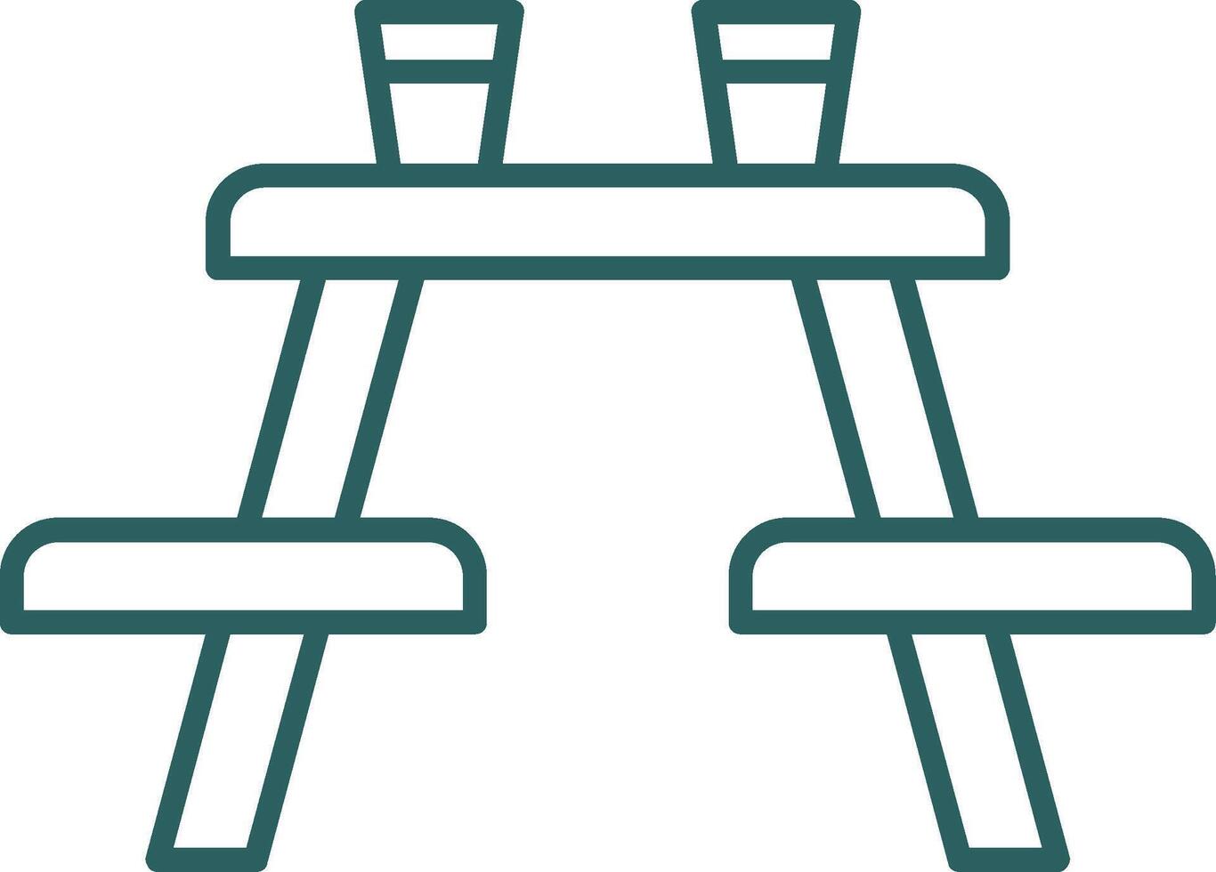 picknick tafel lijn helling icoon vector