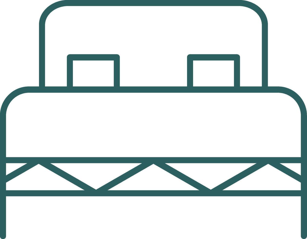 lijnverloop pictogram voor tweepersoonsbed vector