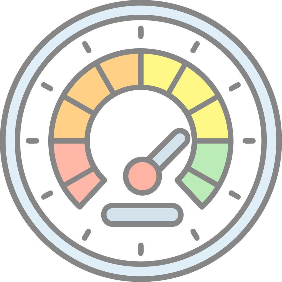 snelheidsmeter lijn gevulde licht icoon vector