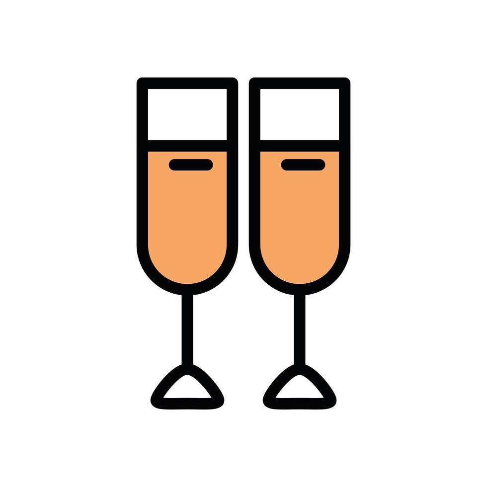 champagne kopjes drinken geïsoleerde icon vector