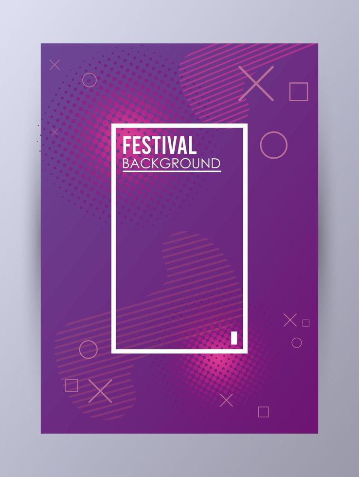 vierkant frame op kleurrijke festivalachtergrond vector