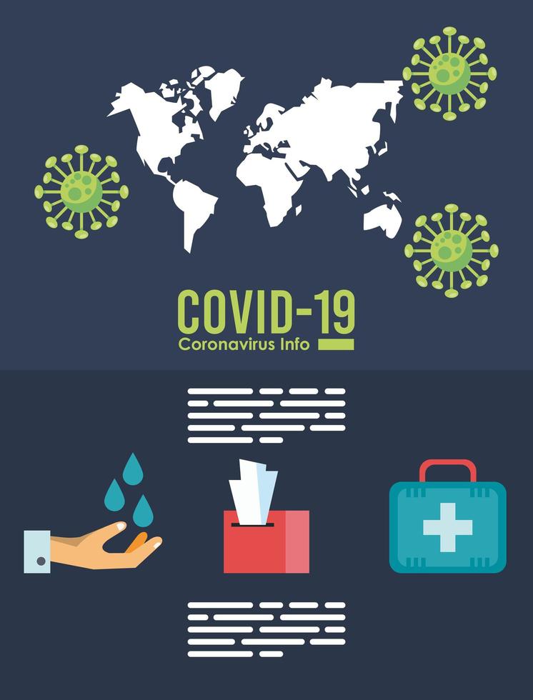 corona virus infographic met aarde planeet vector