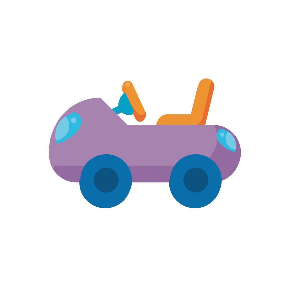 auto kind speelgoed vlakke stijlicoon vector