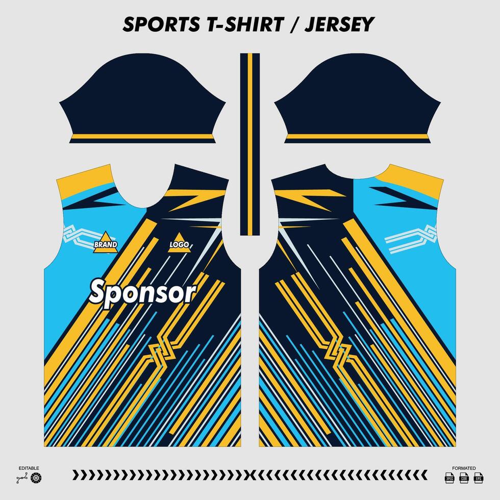 vector t-shirt sport ontwerp, sublimatie Jersey