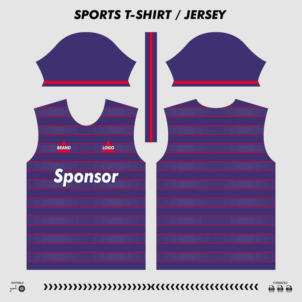 vector t-shirt sport ontwerp, sublimatie Jersey