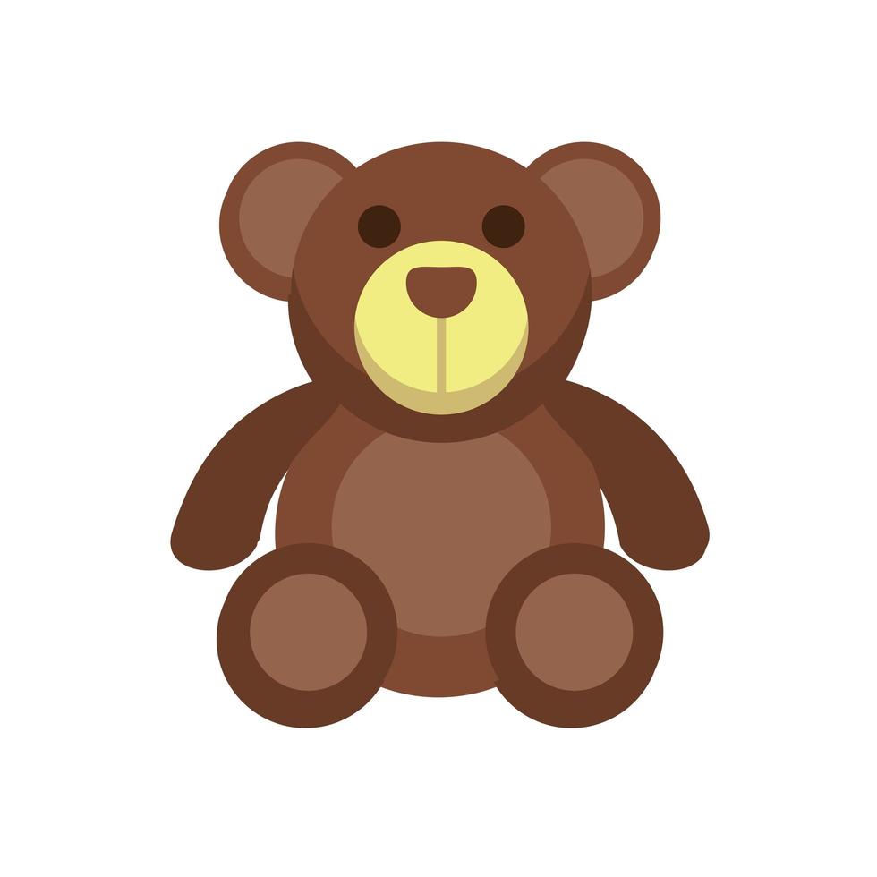 beer teddy kind speelgoed vlakke stijlicoon vector