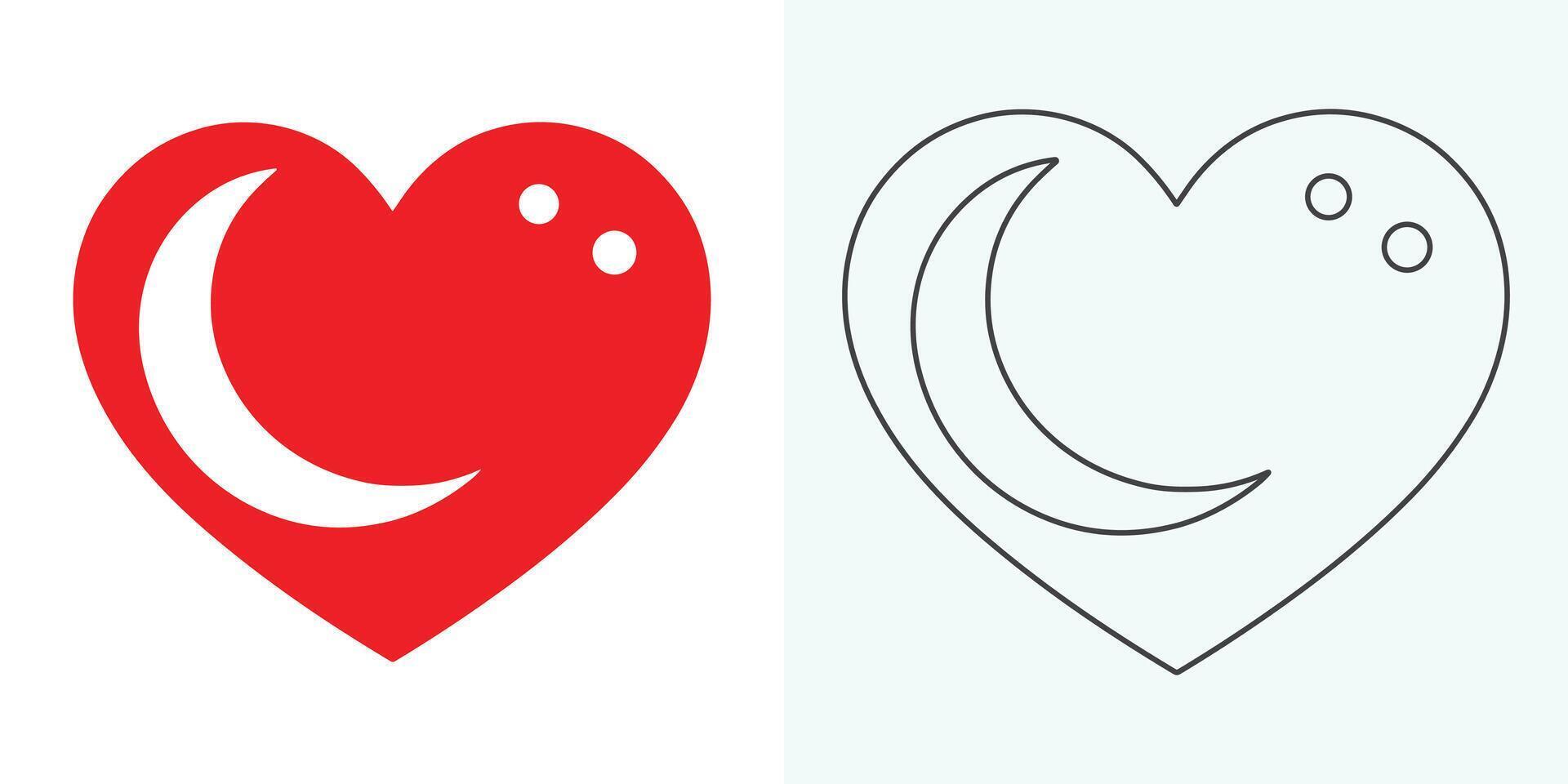 liefde hart symbool pictogrammen . liefde illustratie reeks met solide en schets vector harten