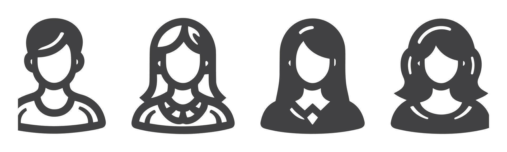 avatar profiel icoon reeks inclusief mannetje en vrouw. vector