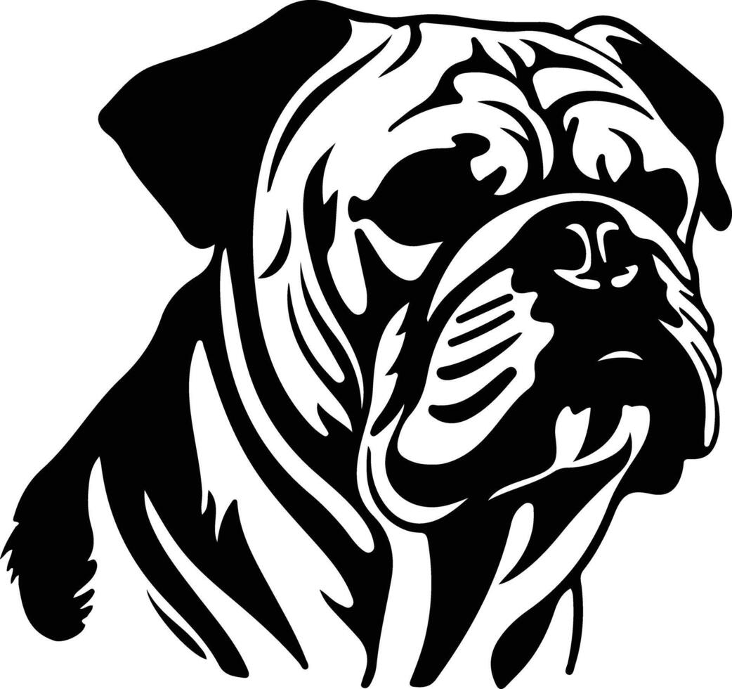 bulldog zwart silhouet vector