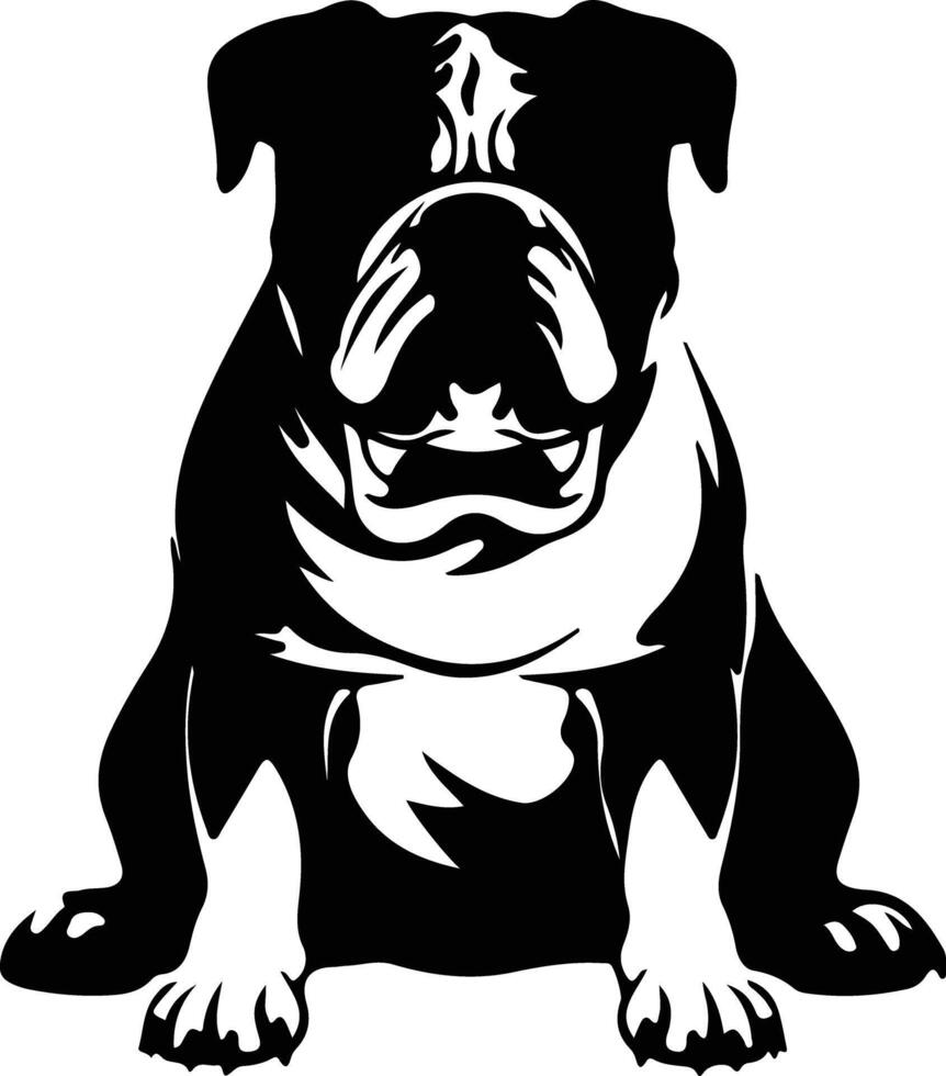 Engels bulldog zwart silhouet vector