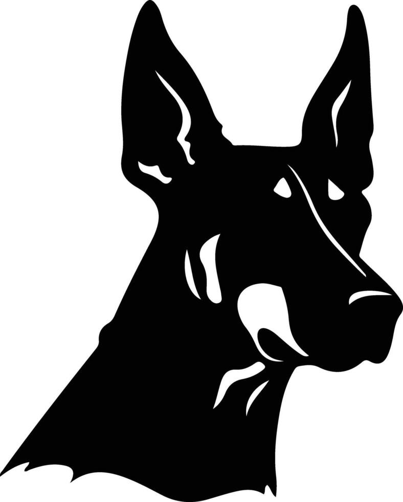 doberman pinscher zwart silhouet vector