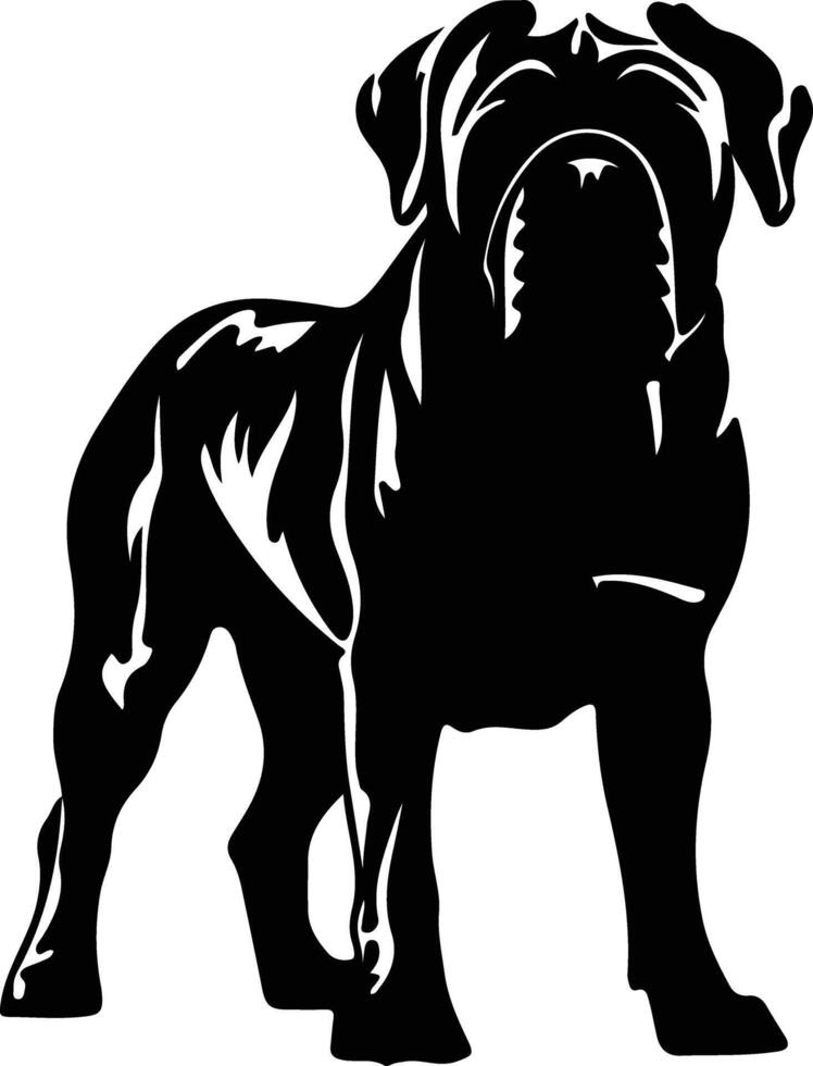 Napolitaans mastiff zwart silhouet vector