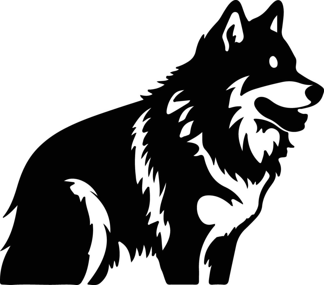 Alaska malamute zwart silhouet vector