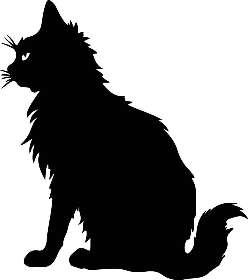 lykoi weerwolf kat kat zwart silhouet vector