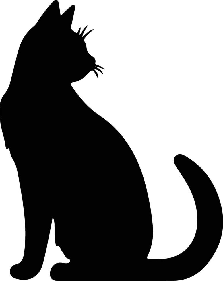 Sam zag kat zwart silhouet vector