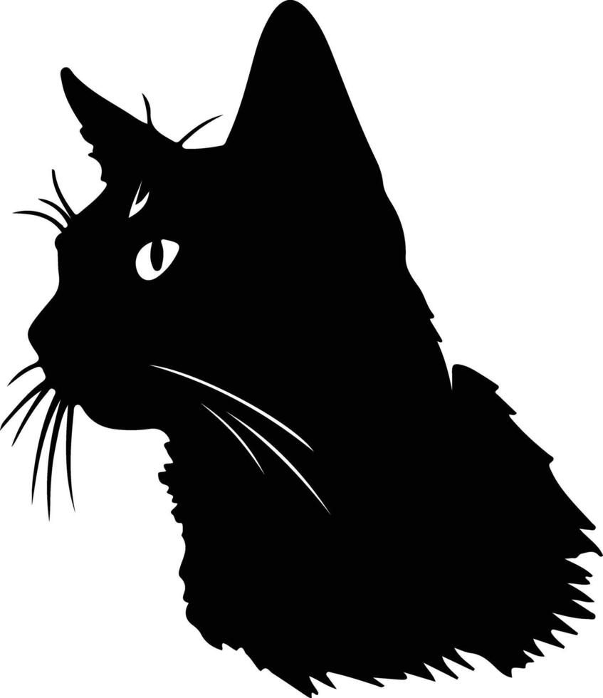 Sam zag kat silhouet portret vector