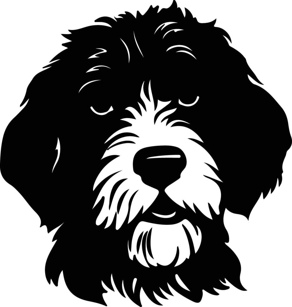 Portugees water hond silhouet portret vector