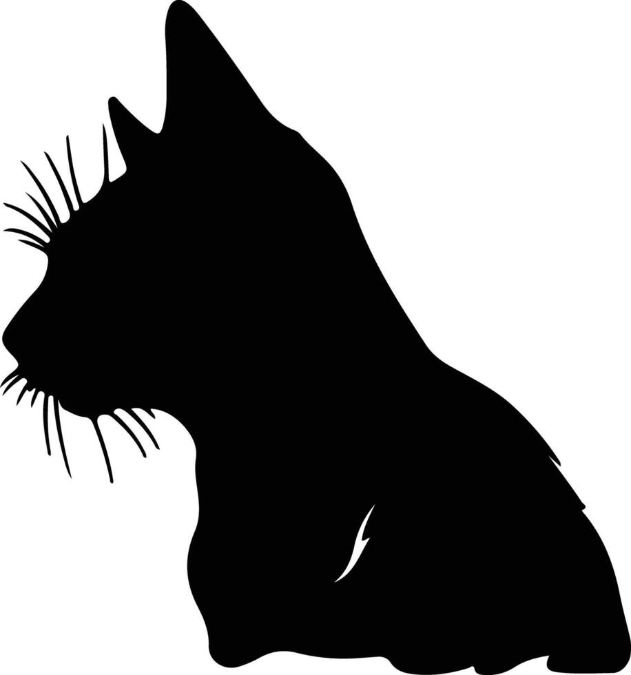 Russisch blauw kat silhouet portret vector