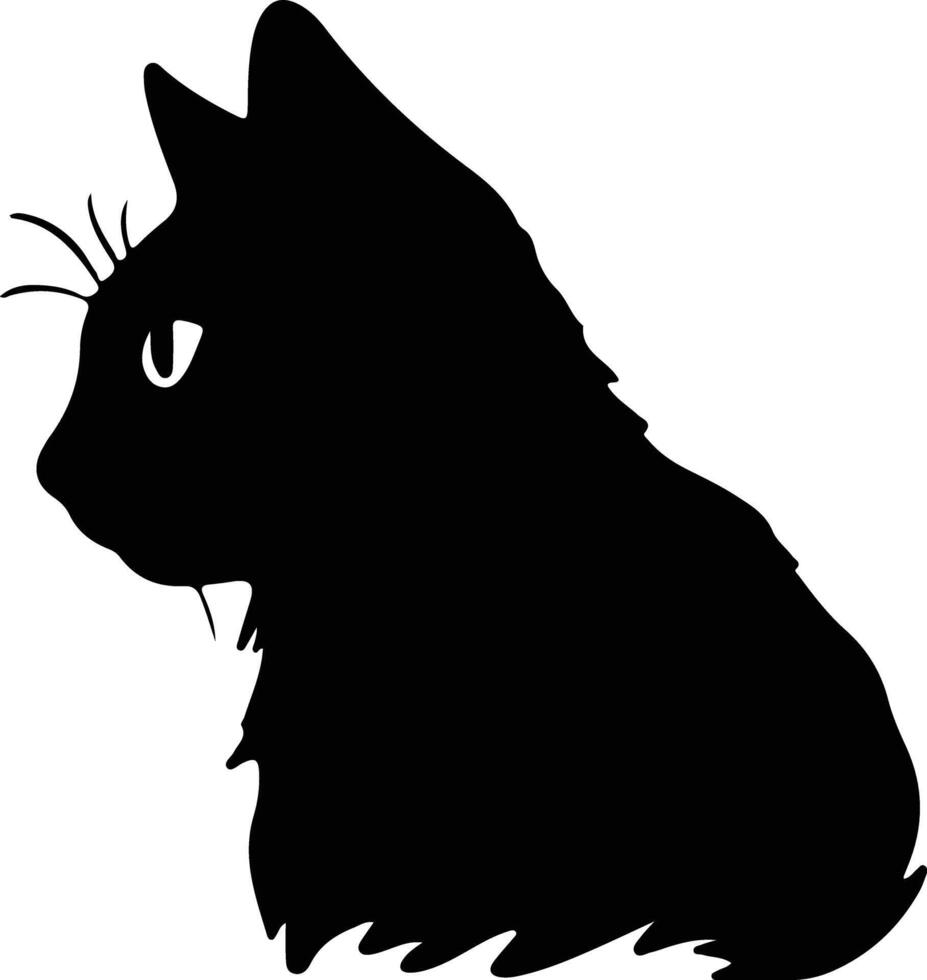 manx kat silhouet portret vector