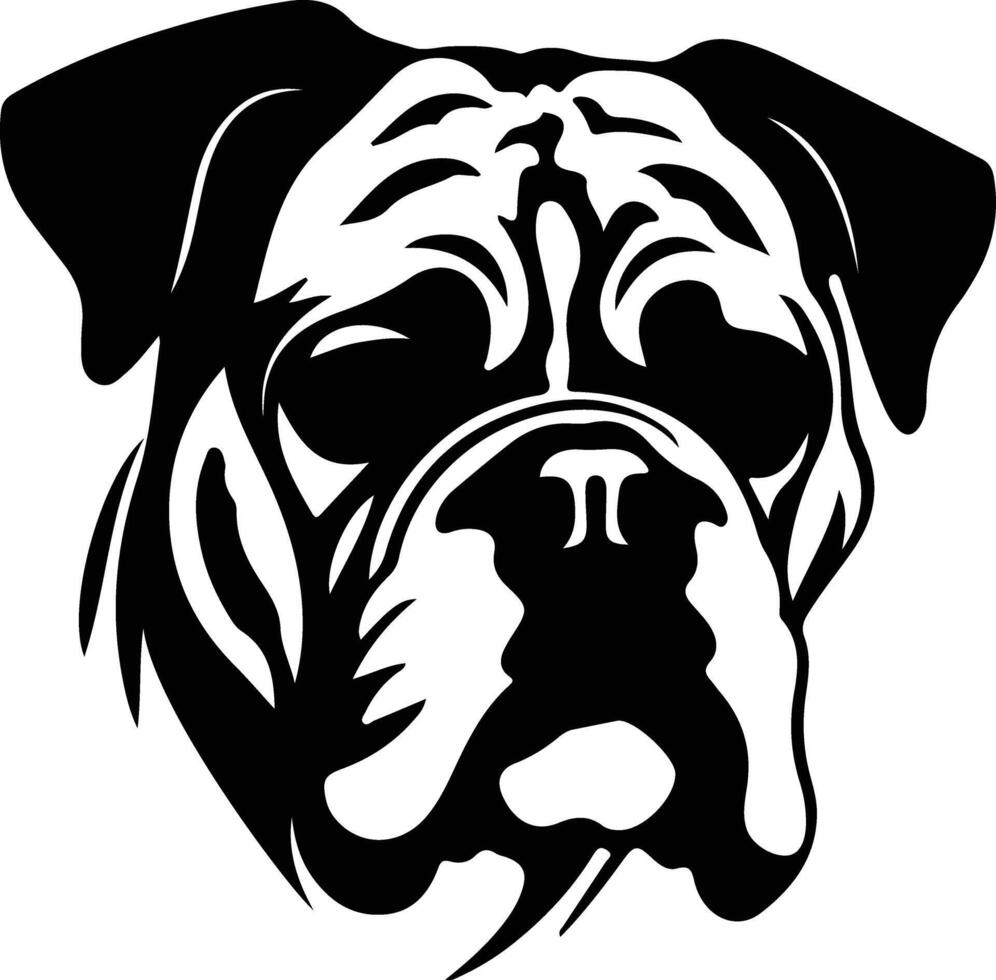 Engels bulldog silhouet portret vector