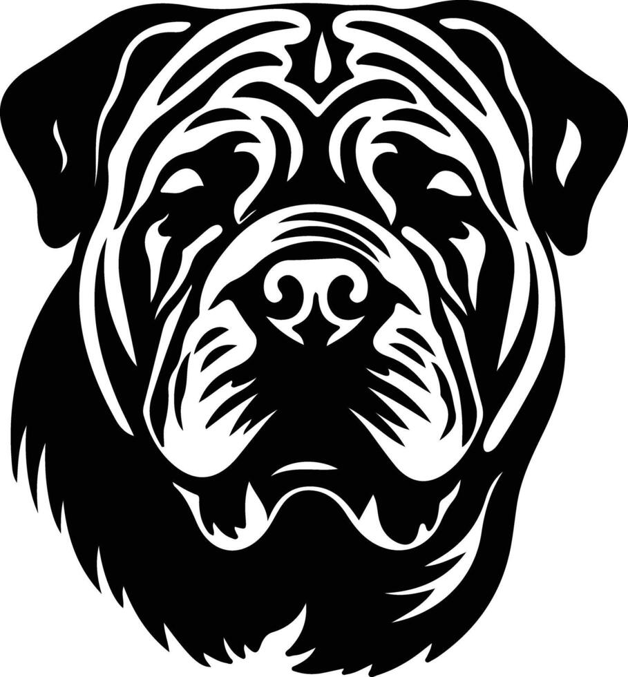Chinese shar-pei silhouet portret vector