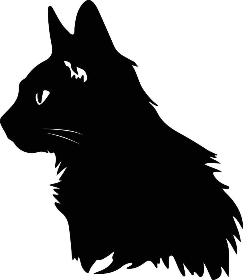 balinees kat silhouet portret vector