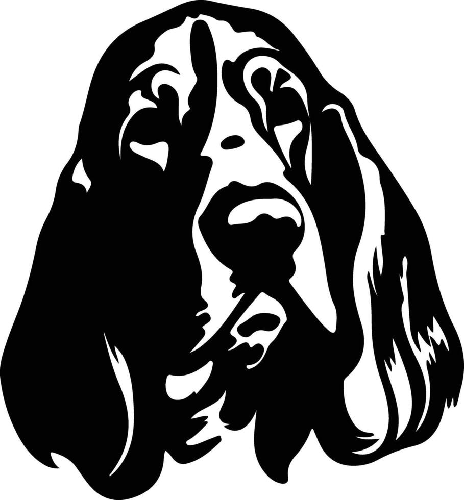 basset hond silhouet portret vector