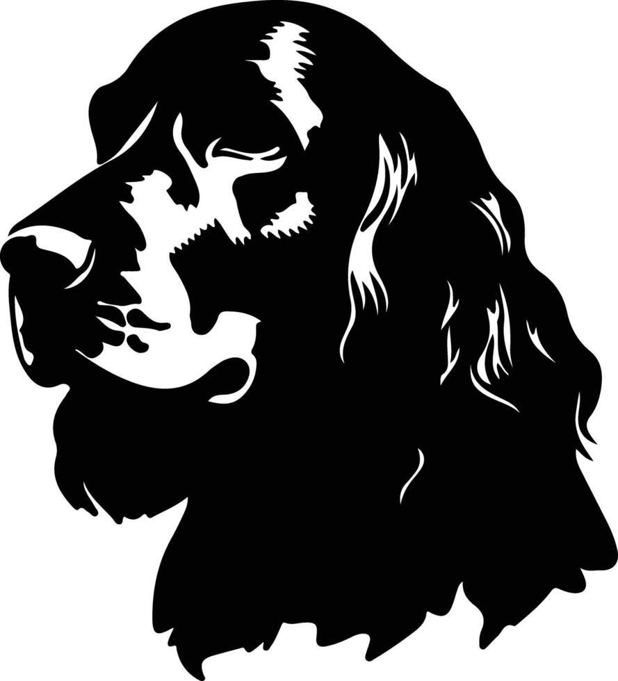 Amerikaans water spaniel silhouet portret vector