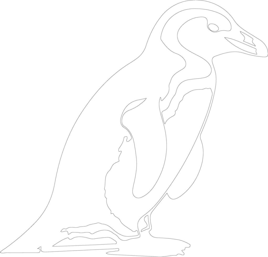 Afrikaanse pinguïn schets silhouet vector