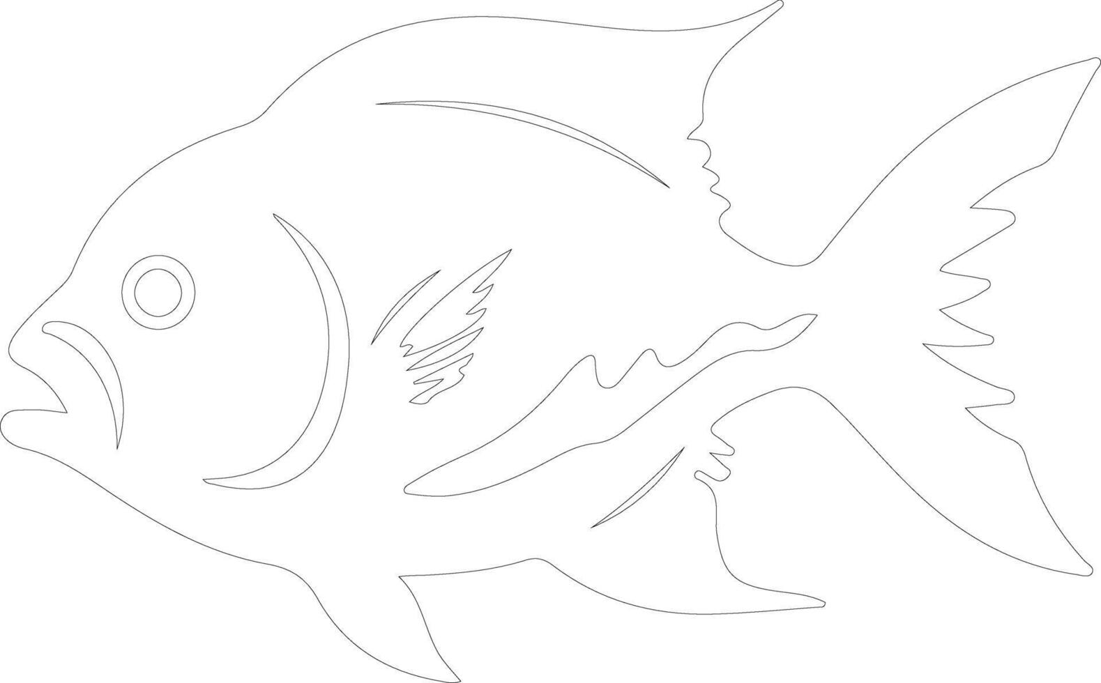 piranha schets silhouet vector