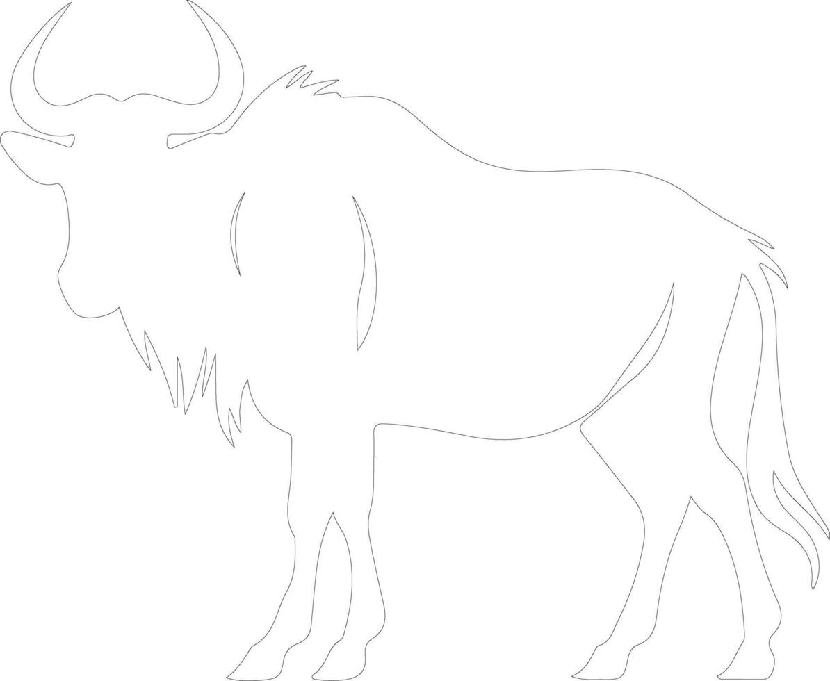 wildebeest schets silhouet vector